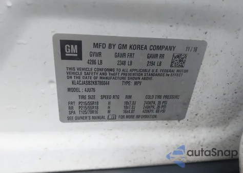 2019 Buick Encore Fwd Preferred z USA, uszkodzony, nr VIN KL4CJASB2KB786044